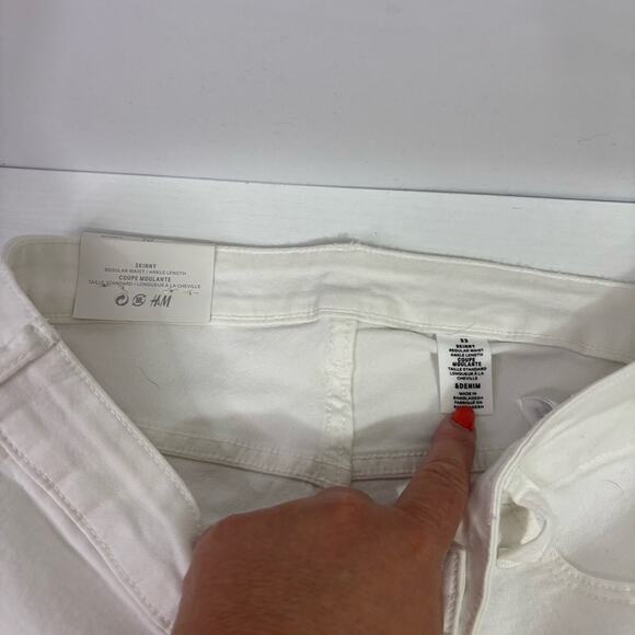 NWT H&M Women's White Skinny Jeans Size 33 TT889 - Picture 5 of 10